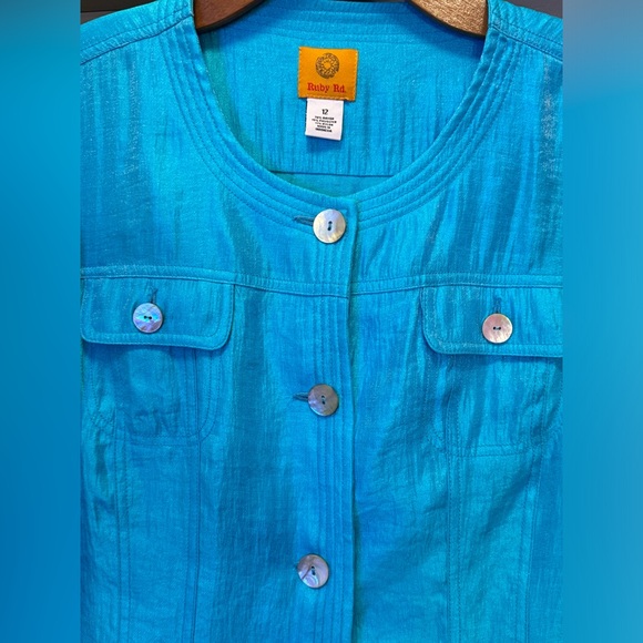 RUBY RD Blue jacket blazer size 12 - Picture 3 of 13